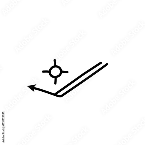 sunlight reflection arrow icon