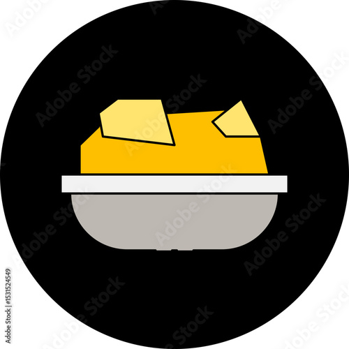 Gold plate single icon vector illustration