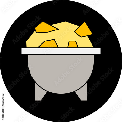 Gold pot single icon vector illustration