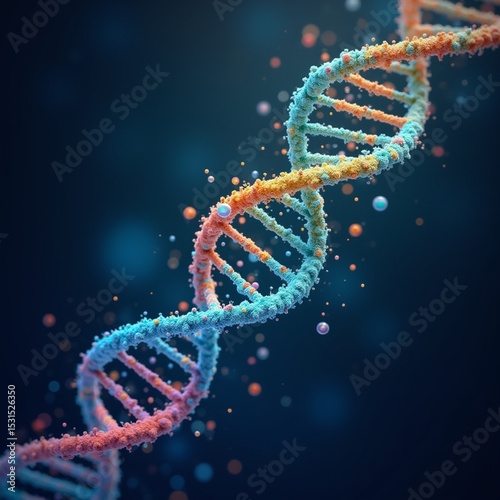 dna helix on black background
