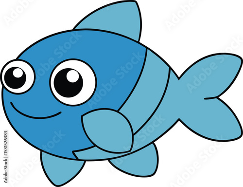 bouncy bass   cartoon fish on white background   f.eps
