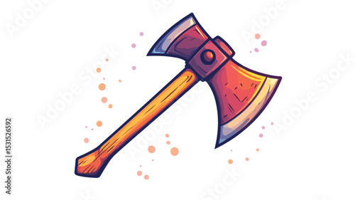 Sharp Axe Icon Isolated on White Background Vector Illustration for Design Projects