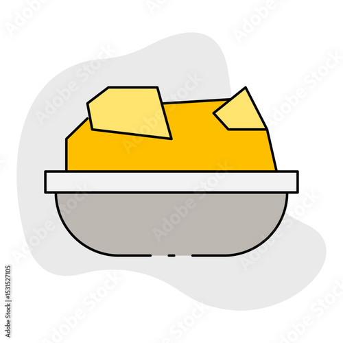 Gold plate single icon vector illustration