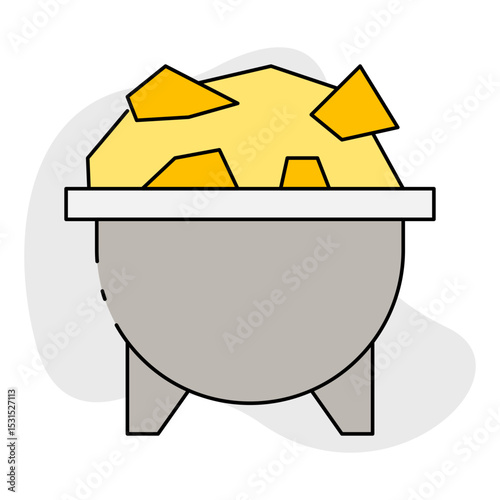 Gold pot single icon vector illustration