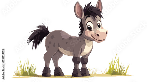 Cute Cartoon Donkey Vector Illustration for Various Design Projects