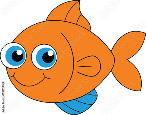 funky flounder   cartoon fish on white background .eps