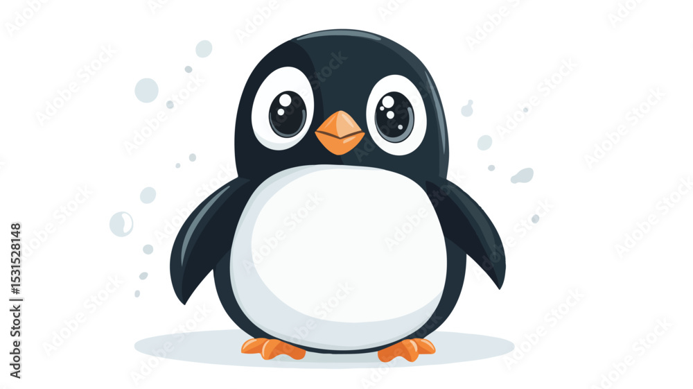 Fototapeta premium Adorable Penguin Cartoon Vector Illustration for Design Projects