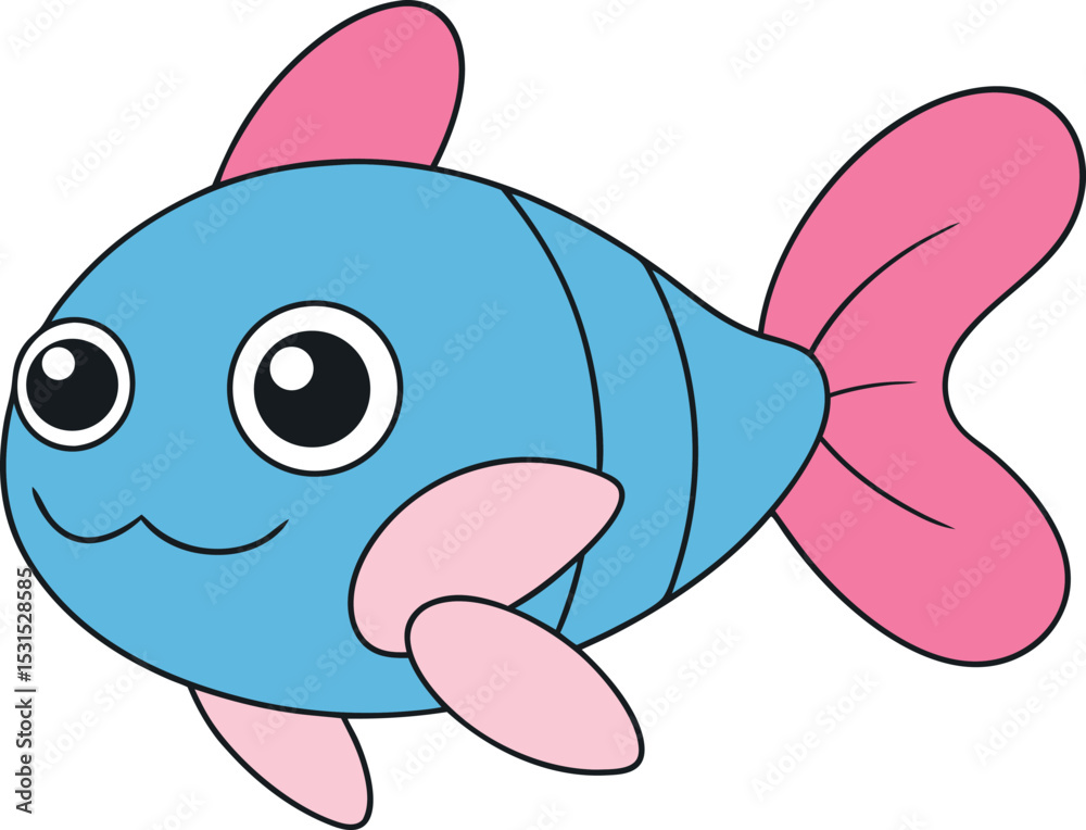 Obraz premium lolly lure cartoon fish on white background ff.eps