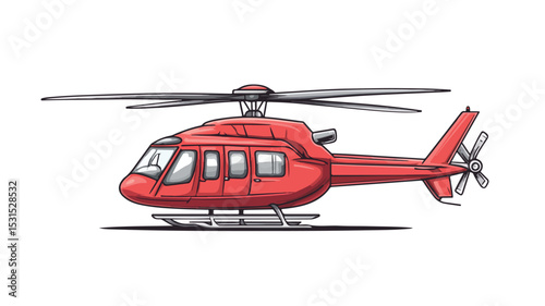 Sleek Helicopter Line Icon on White Background for Modern Designs