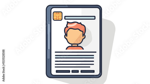 Professional ID Card Line Icon Vector Illustration