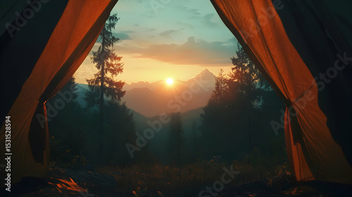 Tent view at sunrisesunset 825bc8  10D06 photo