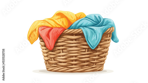 Laundry Basket Icon Vector Illustration for Cleaning and Organization Purposes