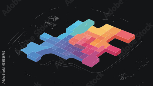 Puzzle Collaboration: A captivating illustration showcases diverse, multi-colored puzzle pieces coming together, a visual metaphor for collaboration, teamwork.