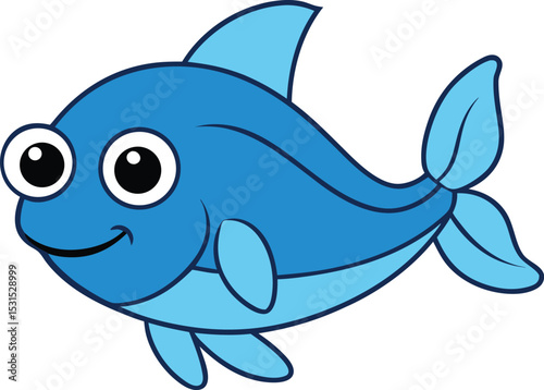 misty marlin   cartoon fish on white background   .eps