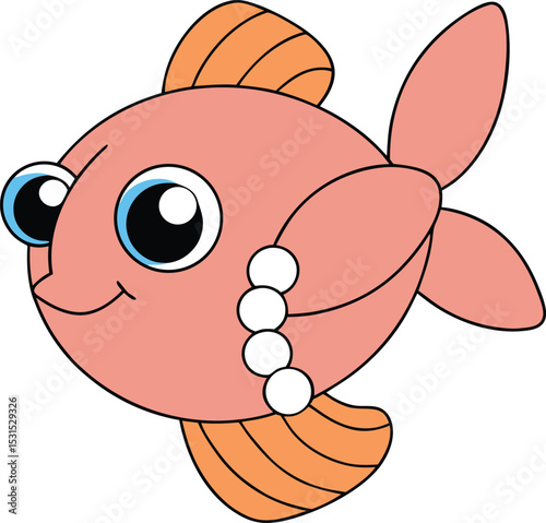 pearl penny   cartoon fish on white background   f.eps