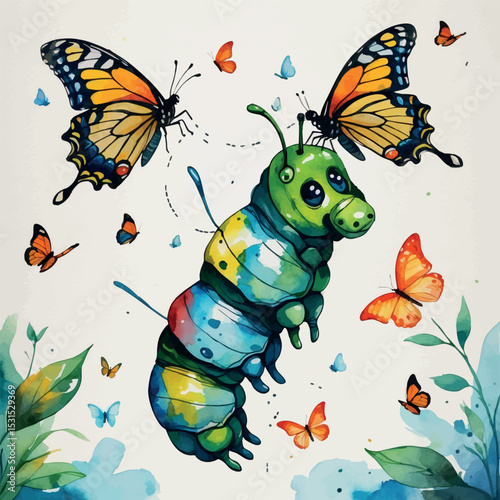 Transformation vector. Symbolic metamorphosis and change.