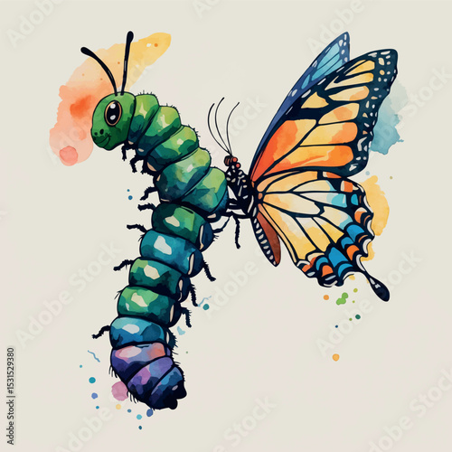 Transformation vector. Symbolic metamorphosis and change.