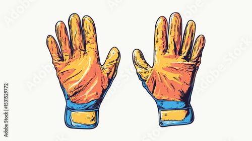 Rubber Gloves Line Icon Vector Illustration