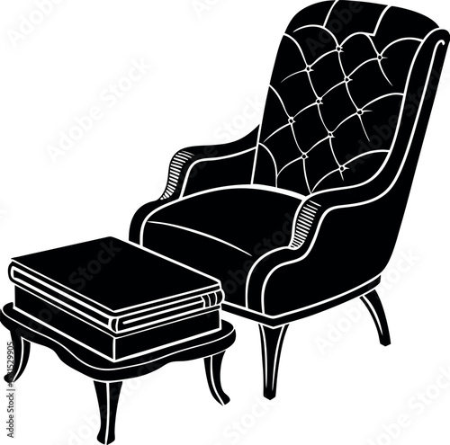 Reading Chair With Ottoman Set Shallotte On White Background