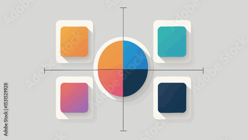 Rotating rectangles around center. Motion-ready vector with clean rhythm and rotational symmetry.