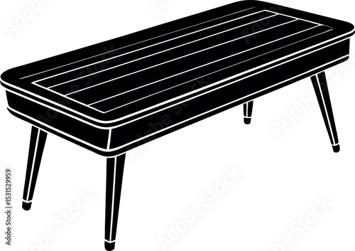 Retro Style Coffee Table Shallotte On White Background