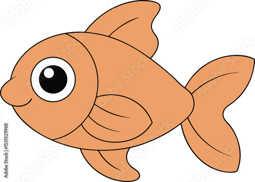 sandy salmon   cartoon fish on white background   .eps