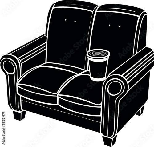Reclining Loveseat With Cup Holders Shallotte On White Background
