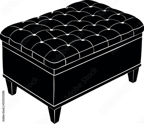 Tufted Storage Ottoman Shallotte On White Background