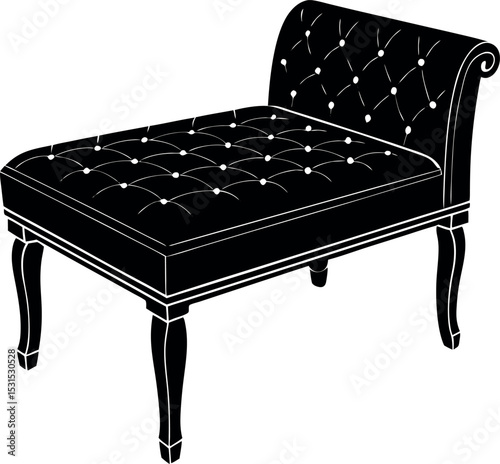 Upholstered Bench With Wooden Legs Shallotte On White Background