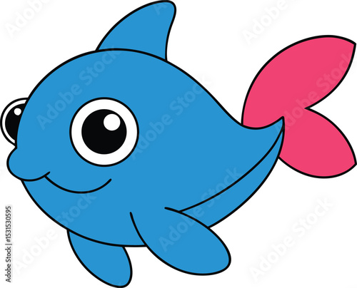 snippy snap   cartoon fish on white background   f.eps