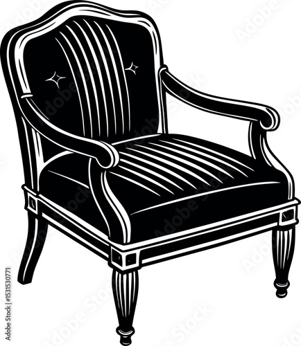 Wooden Armchair With Cushion Seat Shallotte On White Background