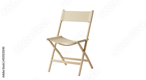 Evoking serene minimalism a light wood folding chair invites quiet moments of relaxation and on transparent background