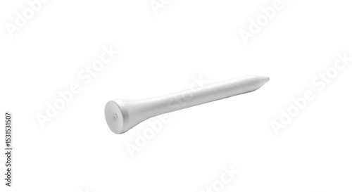 A pristine white golf tee poised for the perfect swing represents dreams of achieving on transparent background