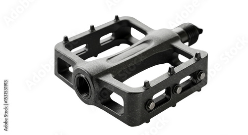 A rugged black composite bike pedal ready for an adventure showcasing durability and grip shot on transparent background