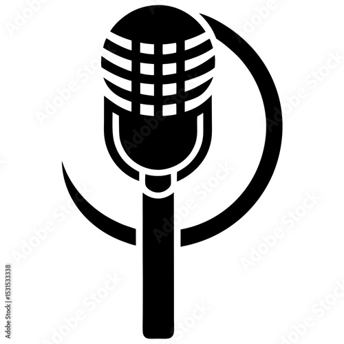 retro microphone vector illustration
