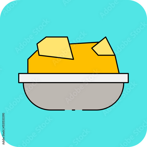 Gold plate single icon vector illustration