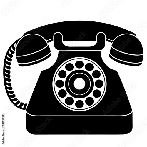 old phone isolated on white background