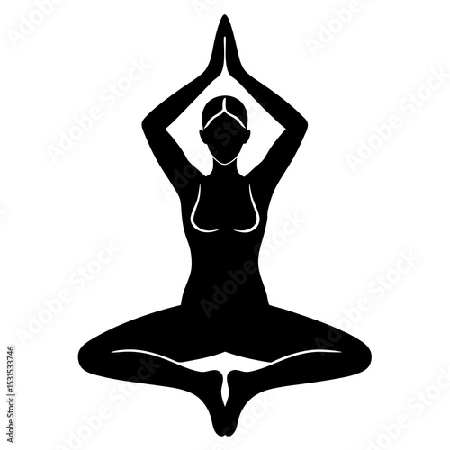 silhouette of yoga woman