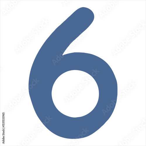 Simple and Stylish Number Six Graphic Design