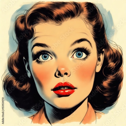 Retro Pop Art Comic Book Expressions
Vintage Comic Style Characters with Surprised Faces
Classic Pop Art: Shocked and Concerned Portraits
Mid-Century Comic Book Character Reactions
Dramatic Retro 