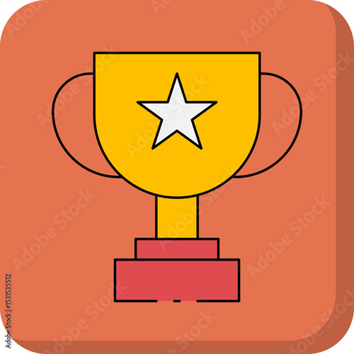 Trophy single icon vector illustration