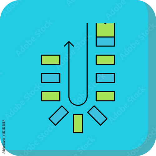 U turn game single icon vector illustration