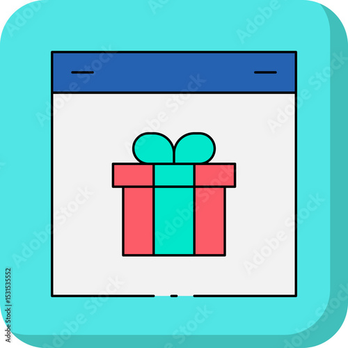 Web gifts single icon vector illustration