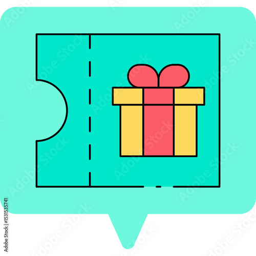 Gift coupon single icon vector illustration