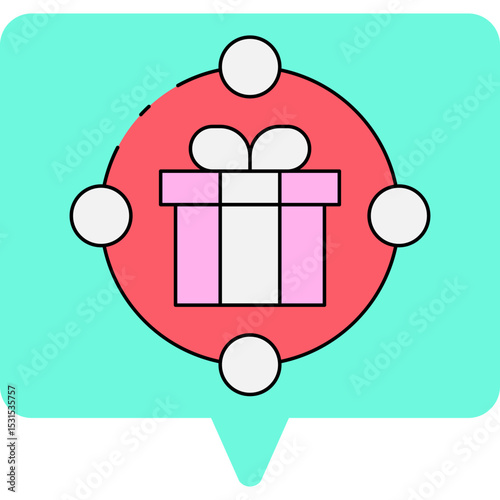Giftbox single icon vector illustration