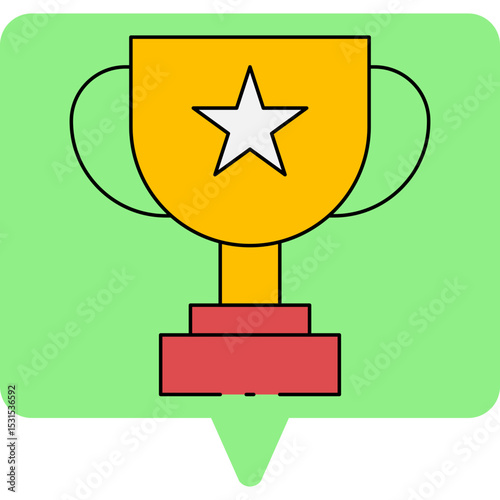 Trophy single icon vector illustration
