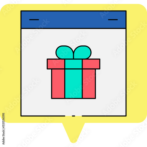 Web gifts single icon vector illustration
