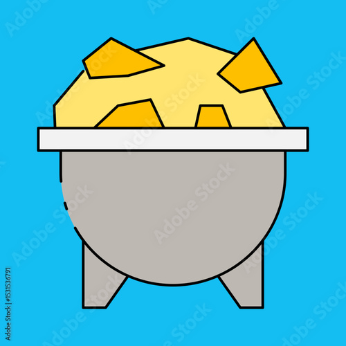 Gold pot single icon vector illustration
