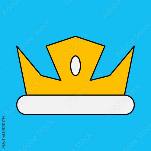 Gold crown single icon vector illustration