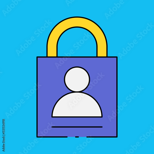 Profile lock single icon vector illustration